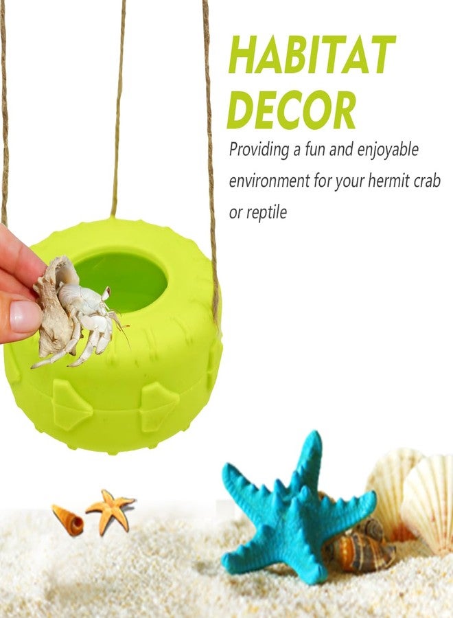 MAGNEECH Colours Hermit Crab Tire Swing,Suction Cup Hook Climbing Toy,Hermit Crab Terrarium Accessories - A Must-Have for Any Reptile Amphibian Small Aquatic Animals Lover(Yellow) - Image 2
